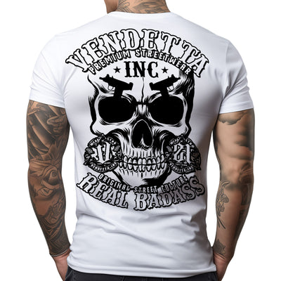 Vendetta Inc. Shirt weiß Real Skull VD-1377