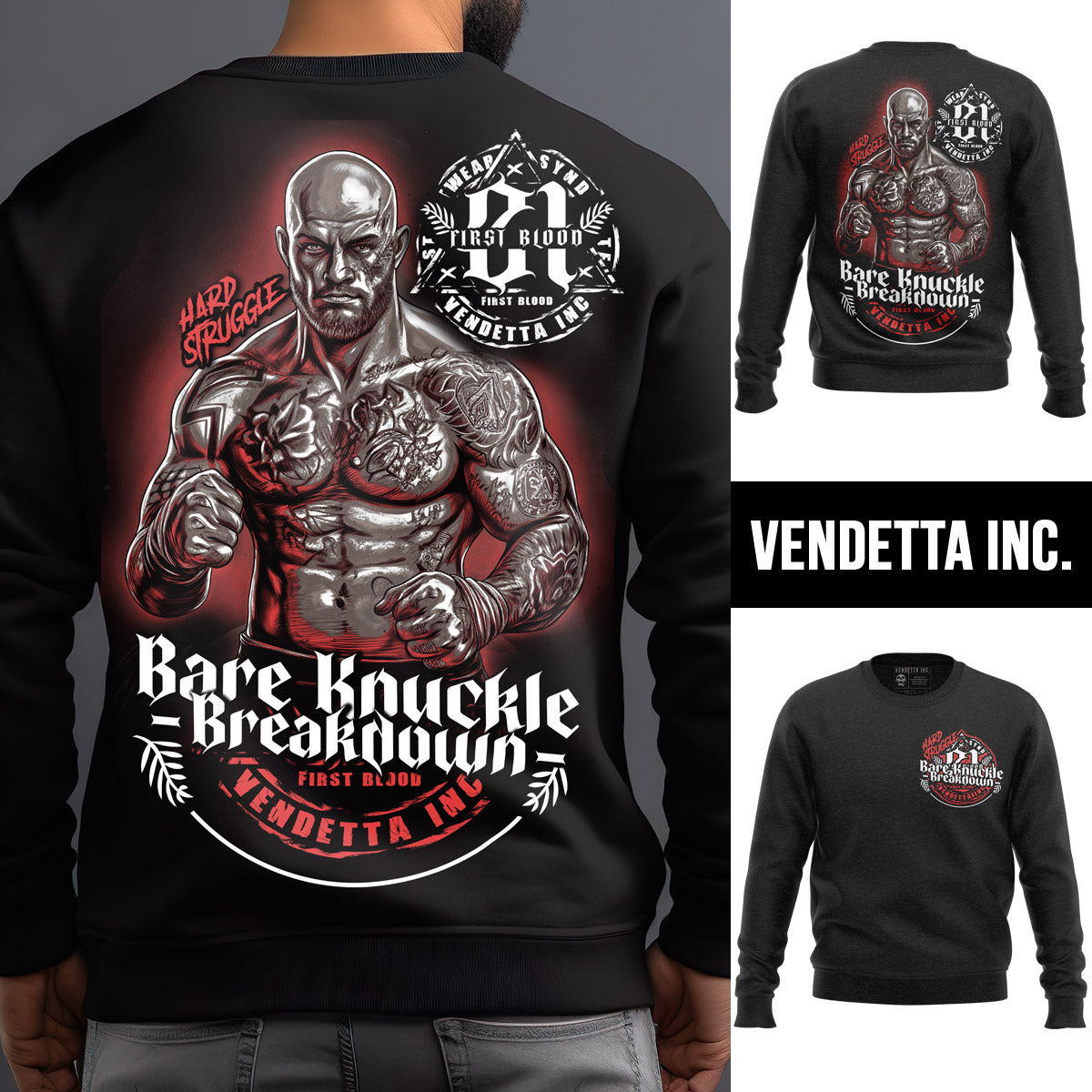 Vendetta Inc. Sweatshirt Breakdown black VD-4024