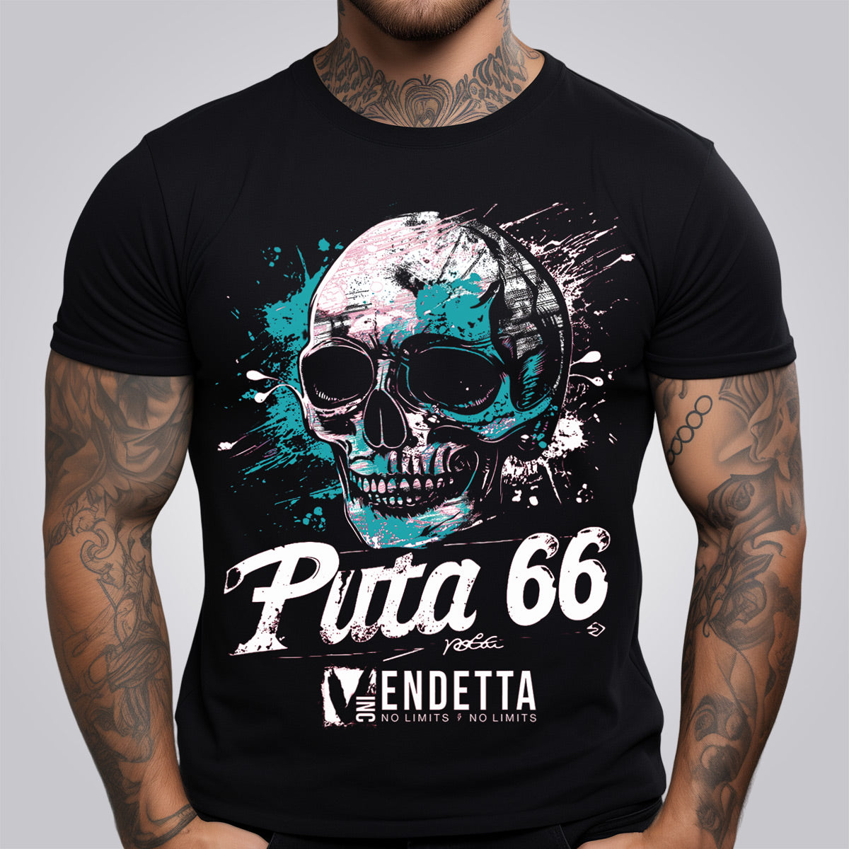 Vendetta Inc. Shirt schwarz Skull Puta 66