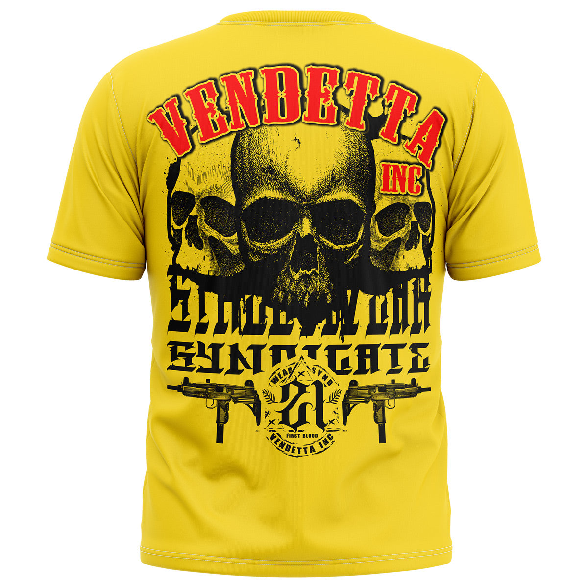 Vendetta Inc. Shirt gelb threes Skull