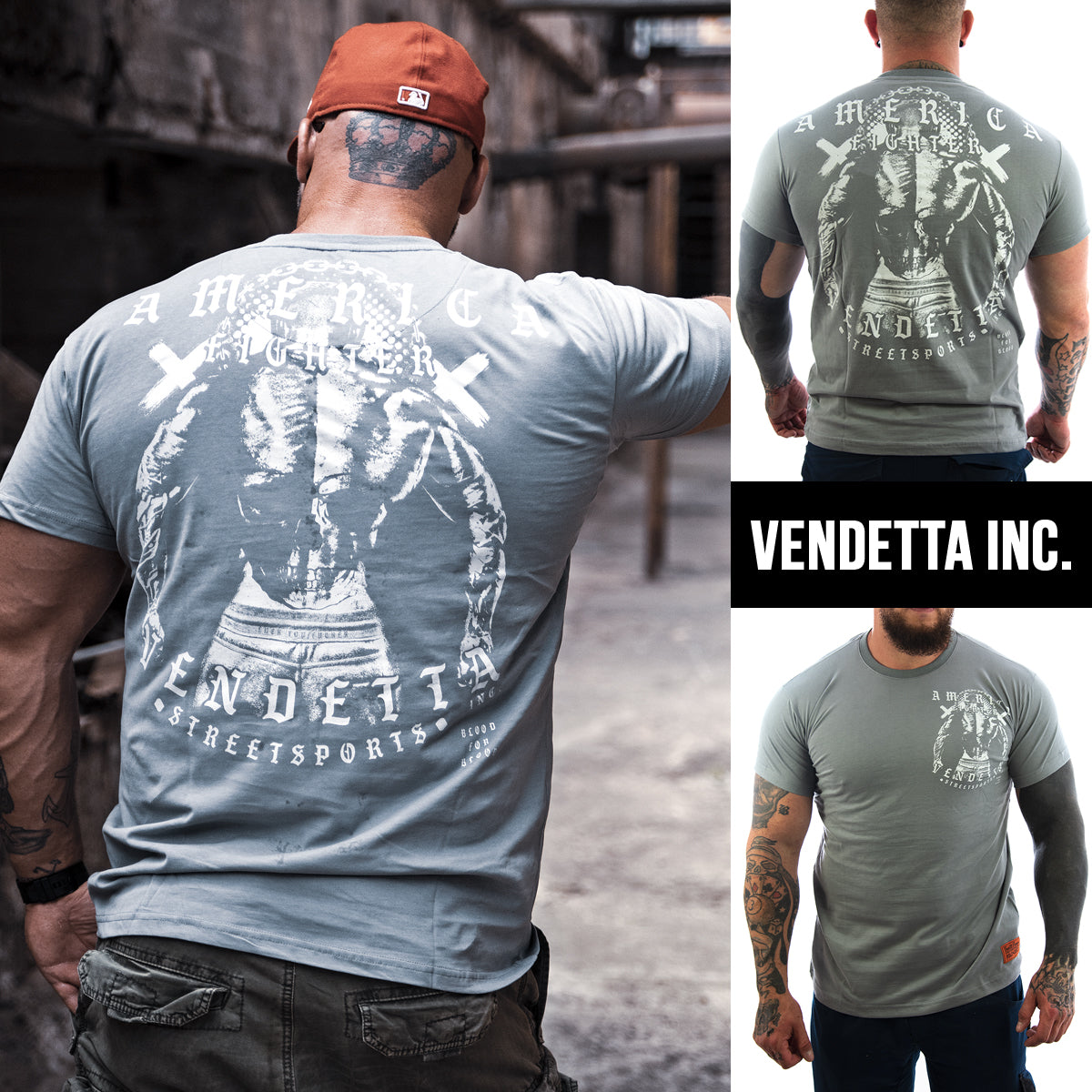 Vendetta Inc. Shirt Fighter X gray VD-1158