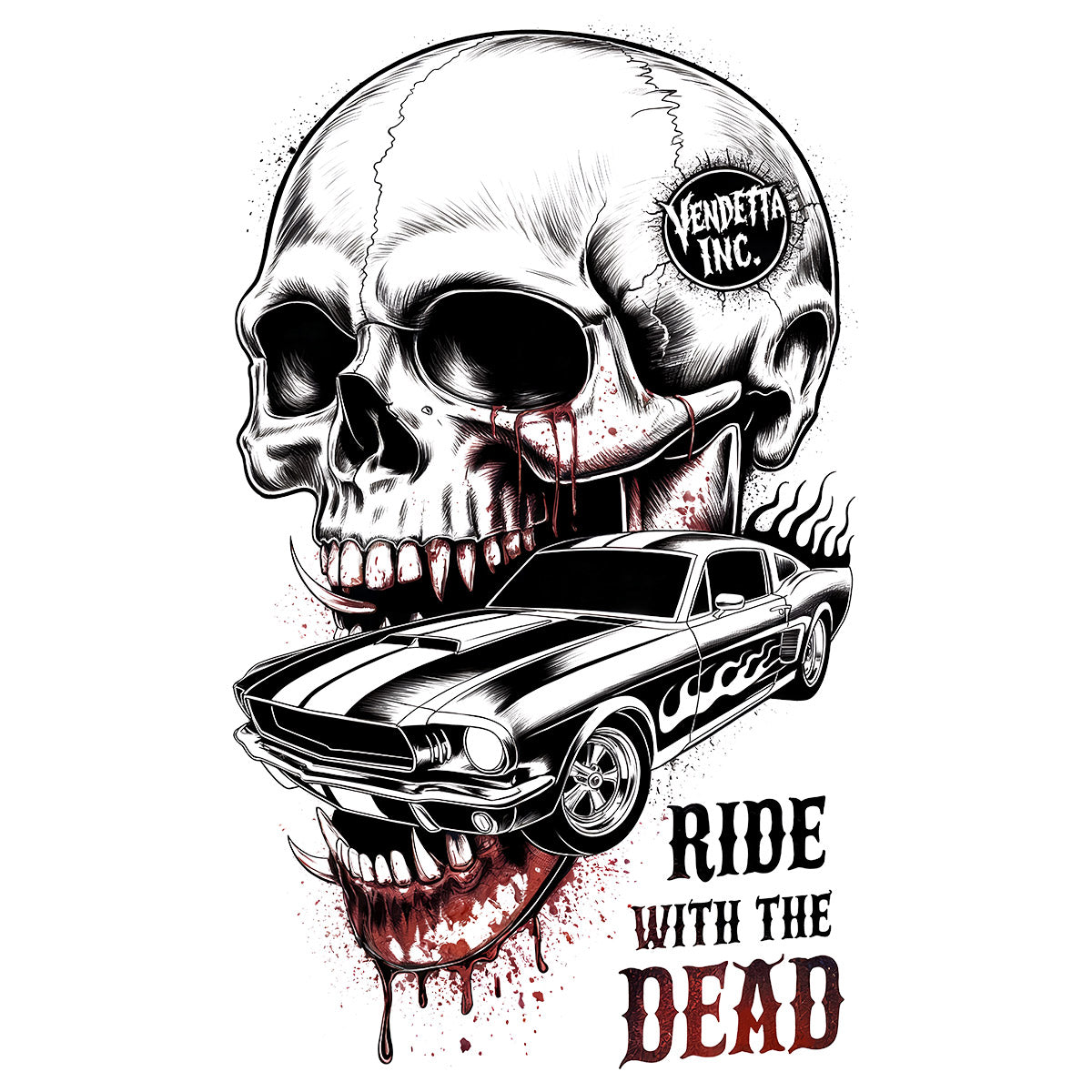 Vendetta Inc. Shirt Dead Rider Skull weiß