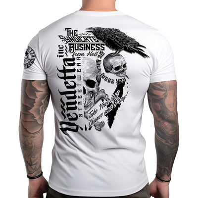 Vendetta Inc. Shirt Skull & Crow weiß VD-1339
