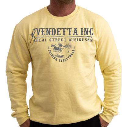 Vendetta Inc. Sweatshirt Snake Skull light yellow VD-4034