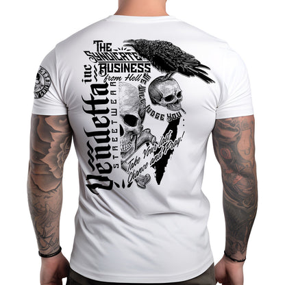 Vendetta Inc. Shirt Skull & Crow weiß