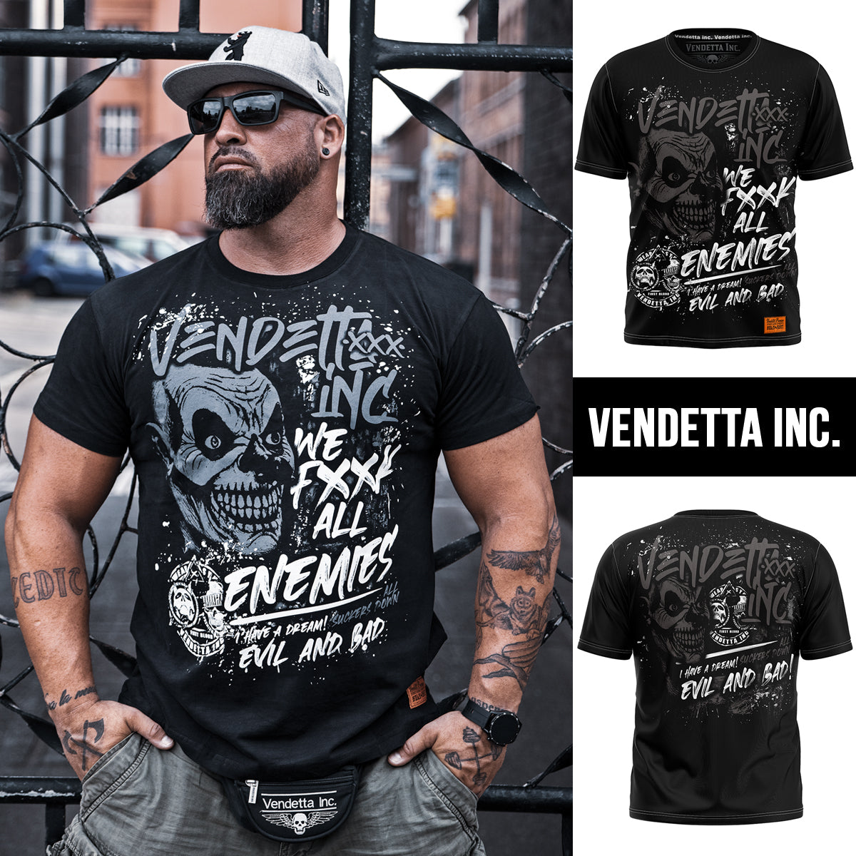 Vendetta Inc. Shirt Evil and Bad schwarz VD-1157