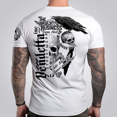 Vendetta Inc. Shirt Skull & Crow weiß VD-1339