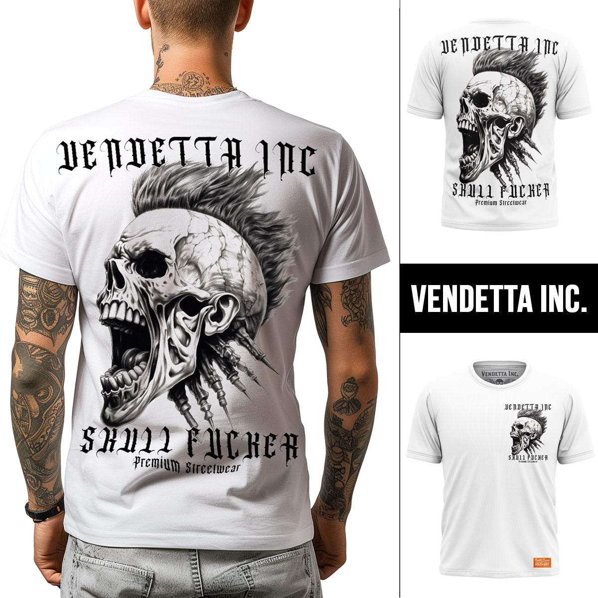 Vendetta Inc. Shirt weiß Skull FXXX VD-1347