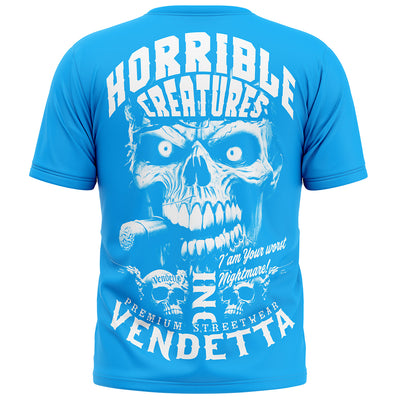 Vendetta Inc. Shirt Horrible Skull Turquoise VD-1441