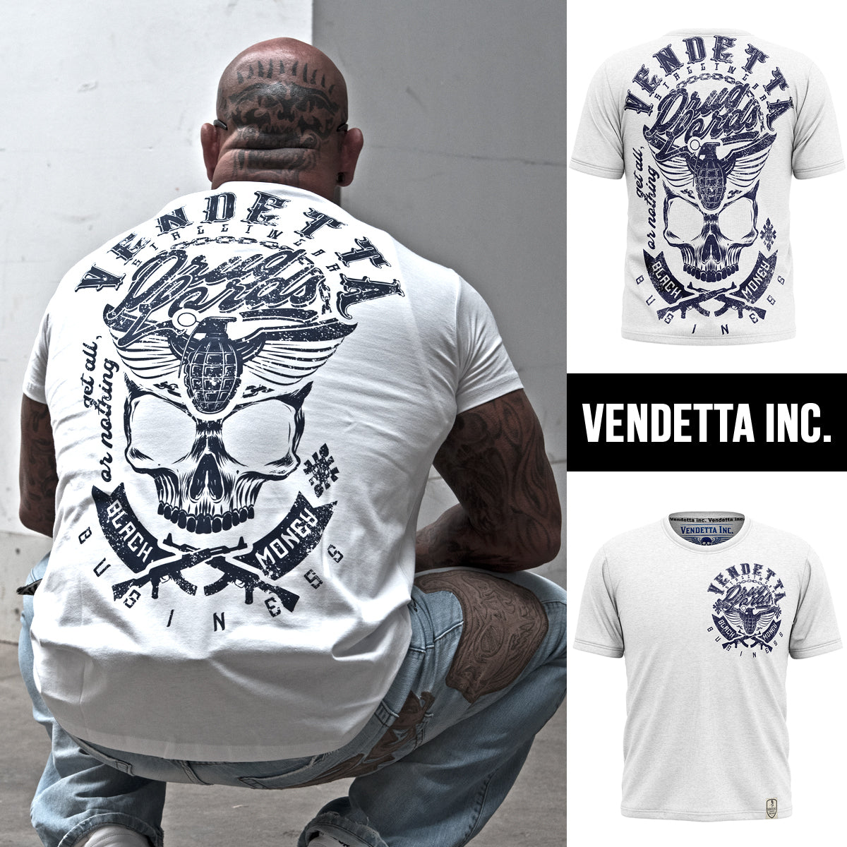 Vendetta Inc. Shirt Black Money white VD-1095
