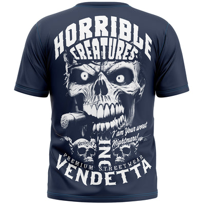 Vendetta Inc. Shirt Horrible Skull Navy blue VD-1441