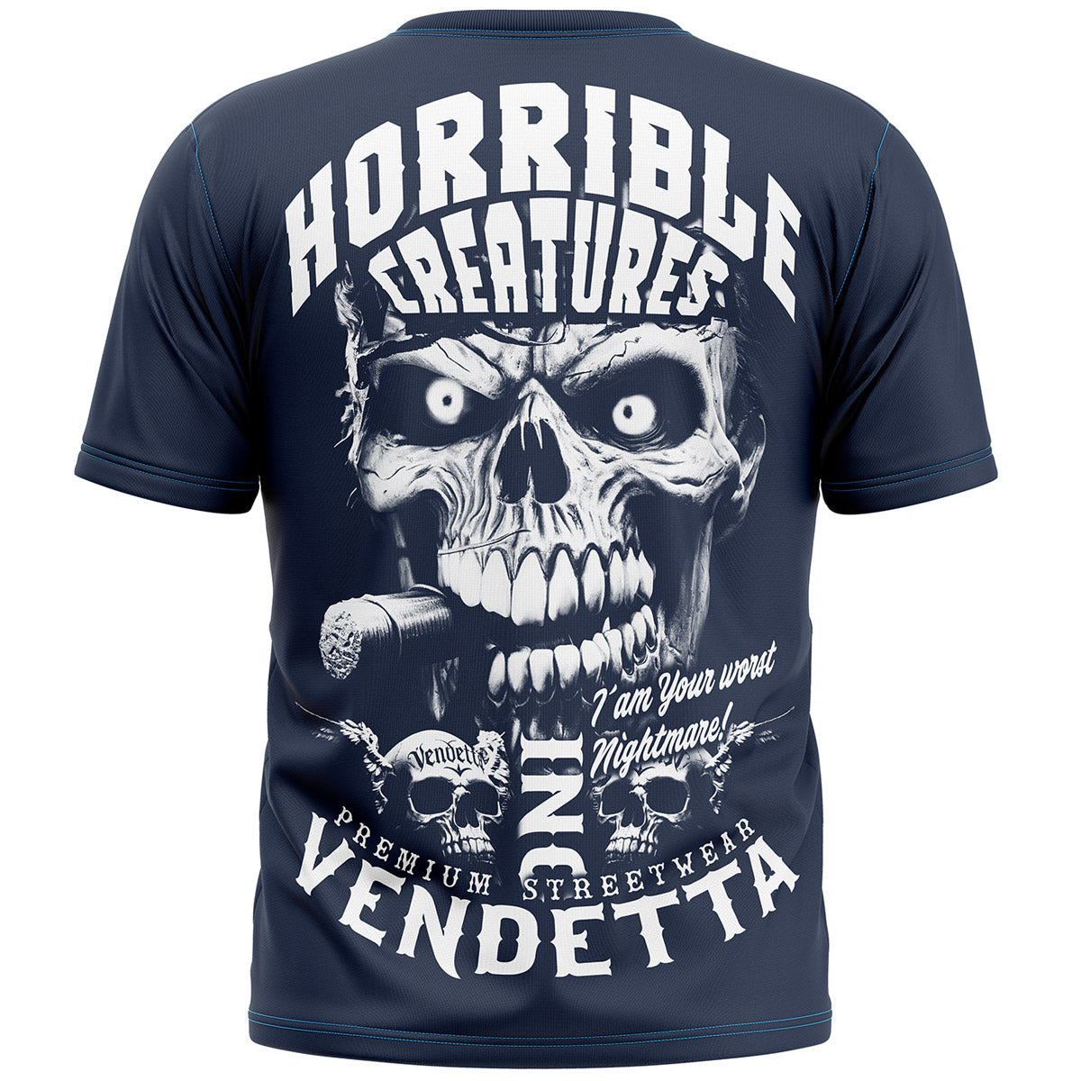 Vendetta Inc. Shirt Horrible Skull Navy blue VD-1441