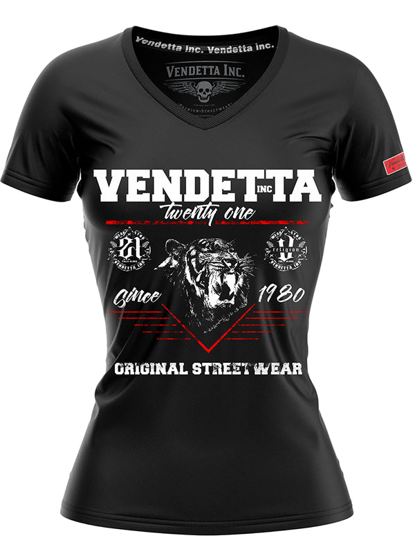 Vendetta Inc. Damen Shirt Tiger schwarz 0021