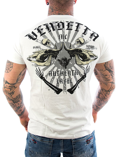 Vendetta Inc. Shirt Skull Bones weiß VD-1089