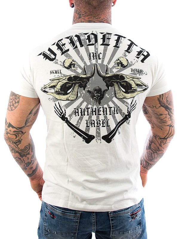 Vendetta Inc. Shirt Skull Bones white VD-1089