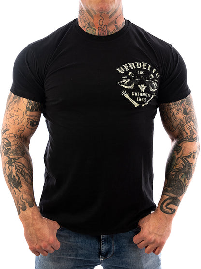 Vendetta Inc. Shirt Skull Bones schwarz VD-1089