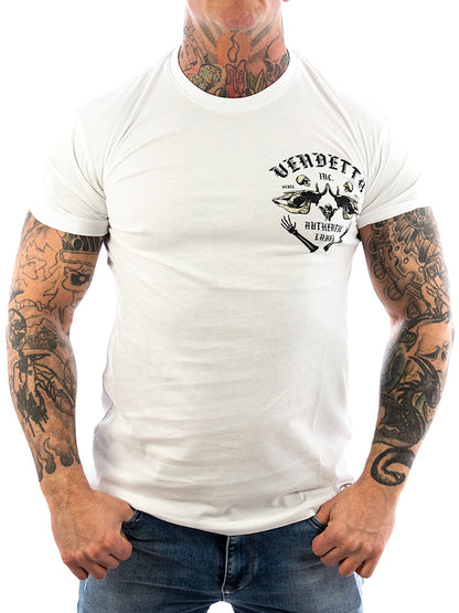 Vendetta Inc. Shirt Skull Bones weiß VD-1089