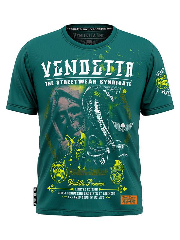 Vendetta Inc. Shirt Skull Snake teal green 1183