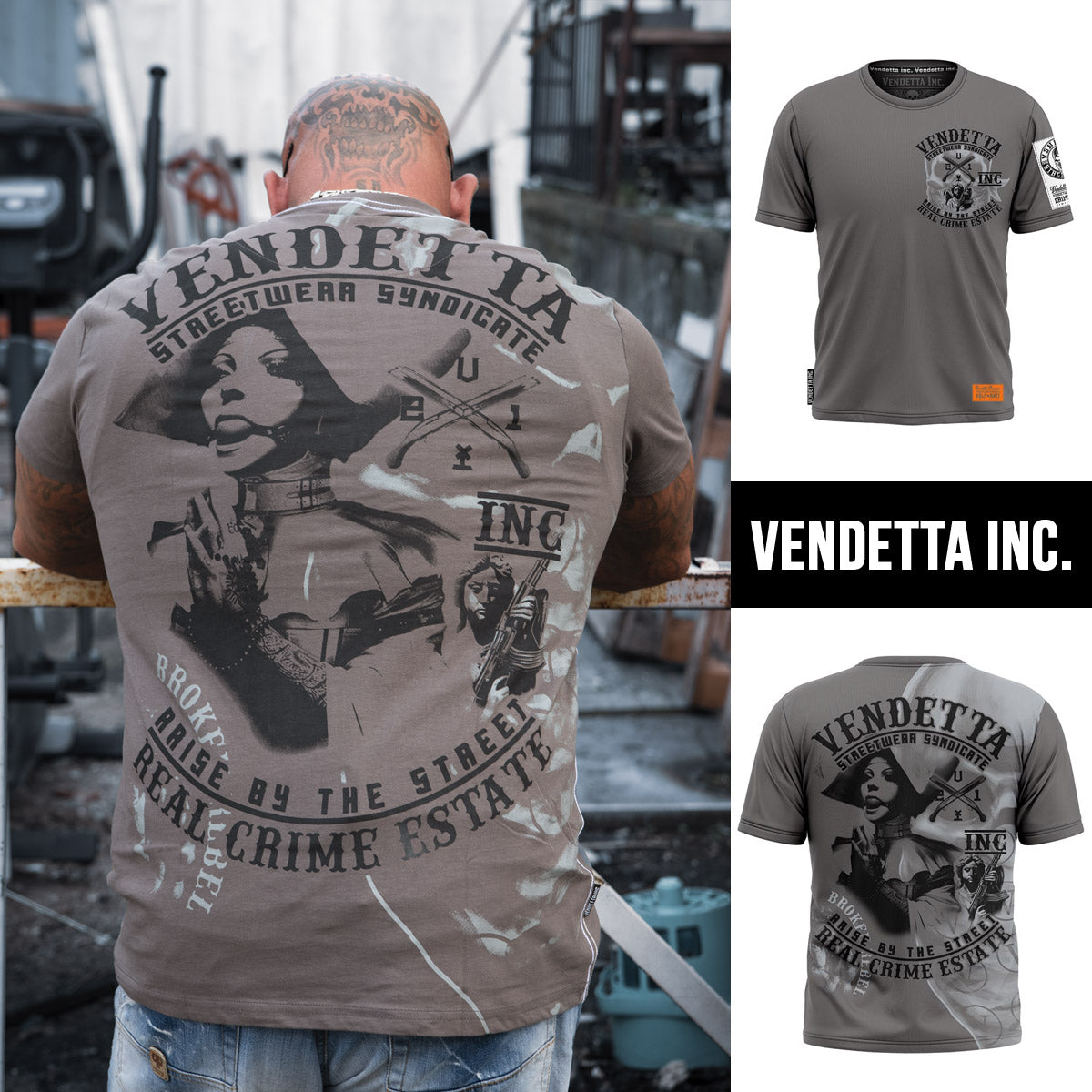 Vendetta Inc. Shirt Real Crime gray 1195