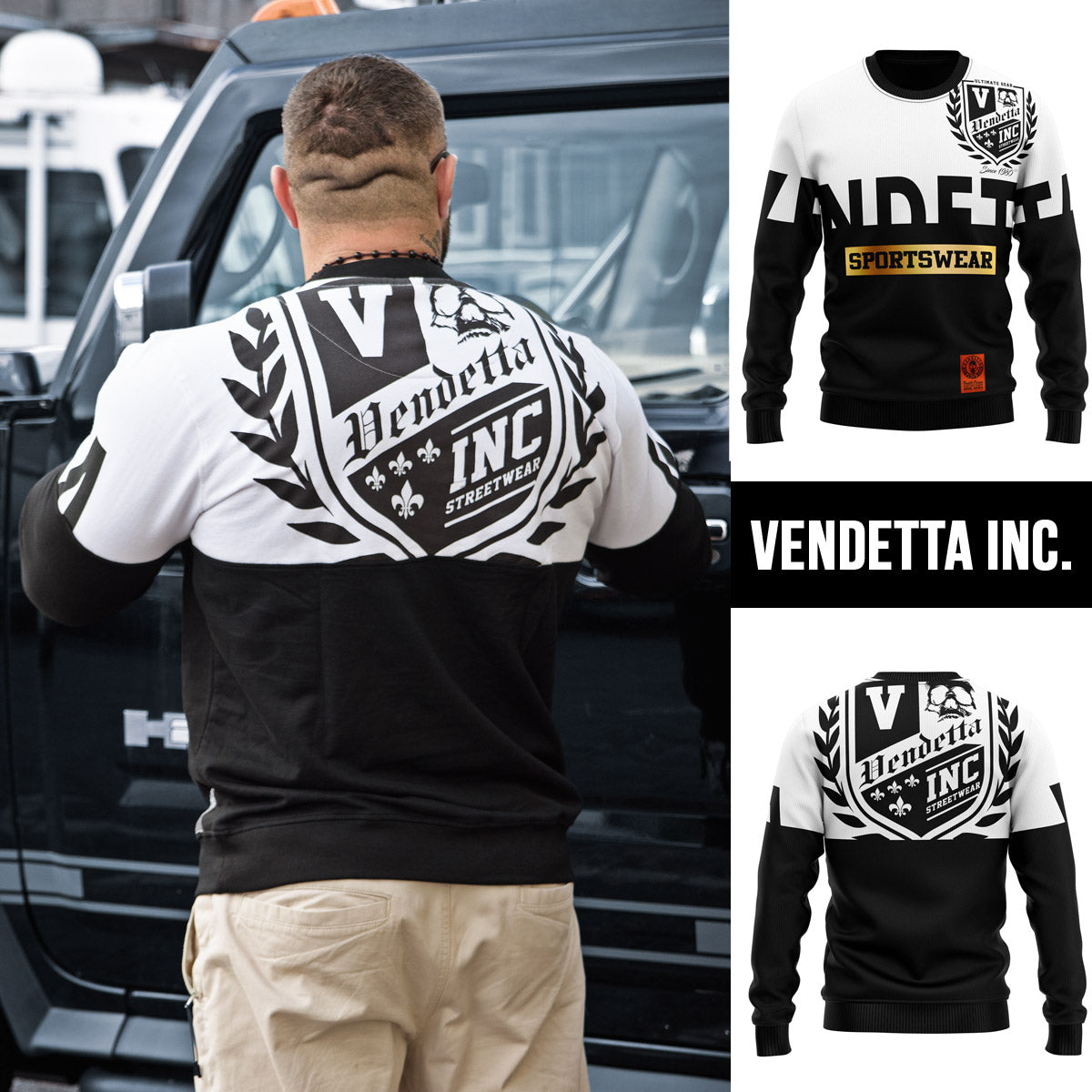 Vendetta Inc. Sweatshirt Sport schwarz,weiß 4023